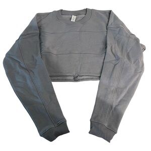 90 Degrees by Reflex Cropped Woven Long Sleeve Pullover Toggle‎ Closure Hem NWT